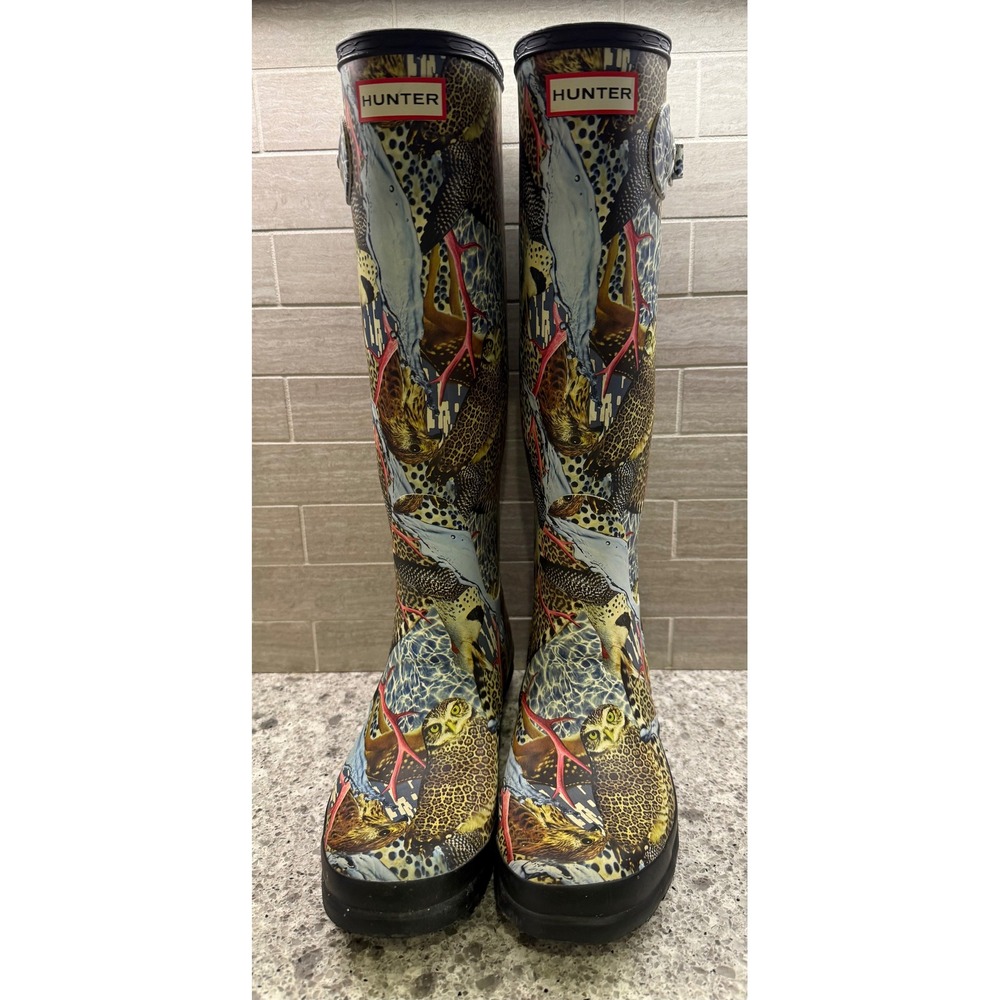 Wmns Rare Hunter x Mat Maitland Hyper Normal Ltd. Ed Tall Rainboots 9/EU 40-41 - Picture 4 of 13